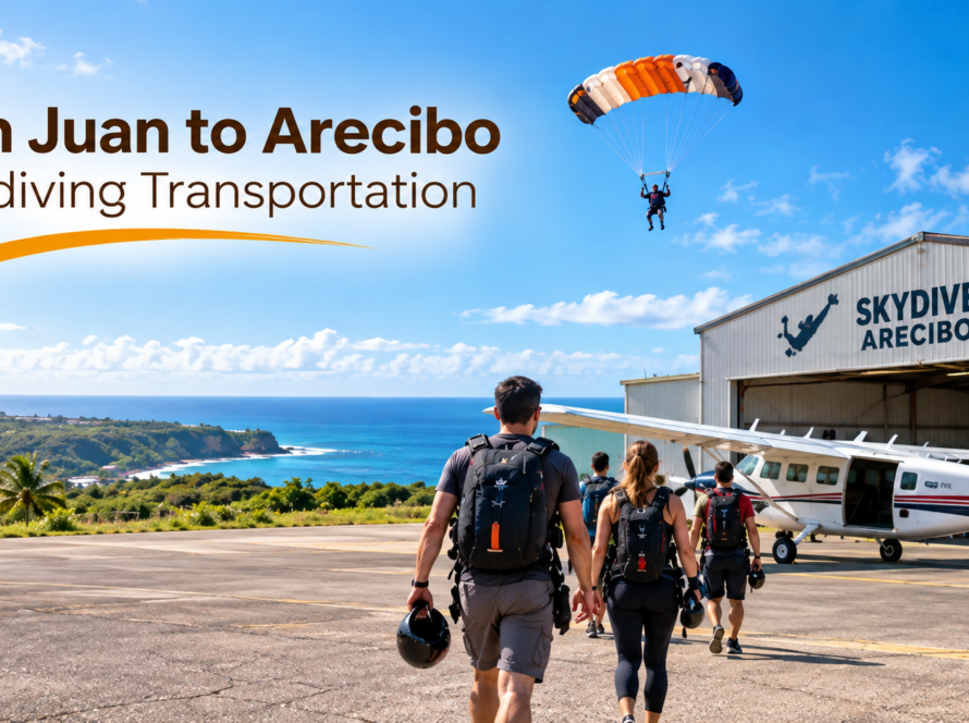 San Juan to Arecibo skydiving transportation in Puerto Rico