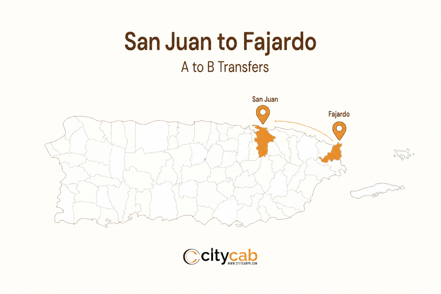 Comfortable taxi from San Juan to Fajardo arriving safely at the beautiful eastern coast of Puerto Rico