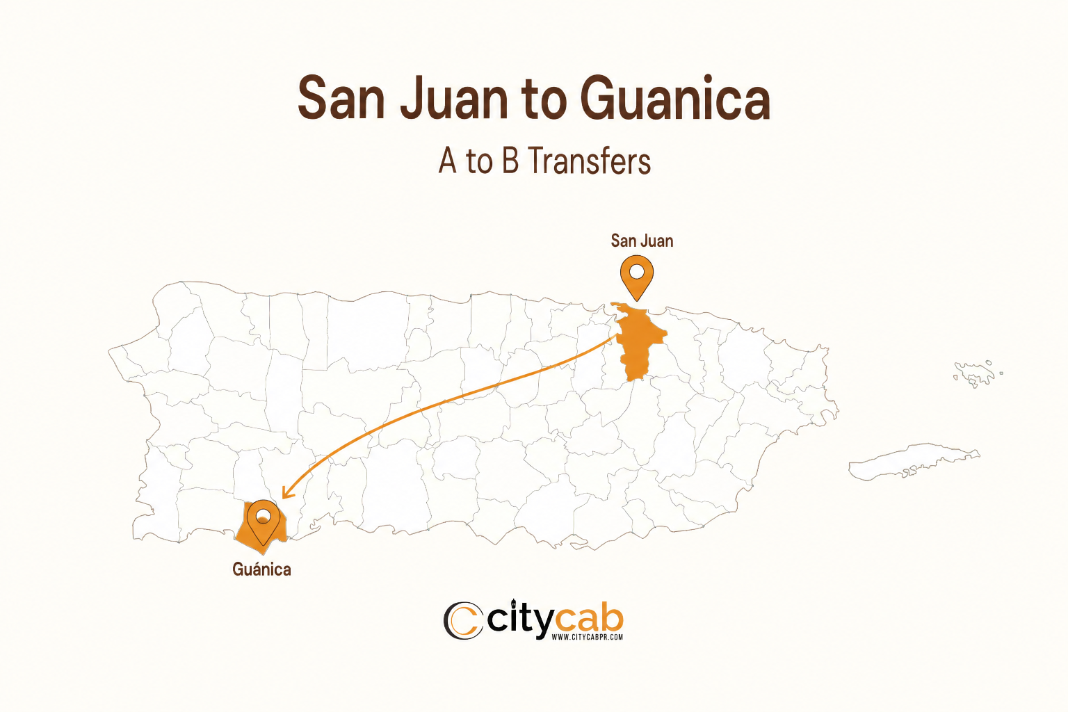 Comfortable taxi from San Juan to Guanica arriving at a beautiful southwestern beach resort