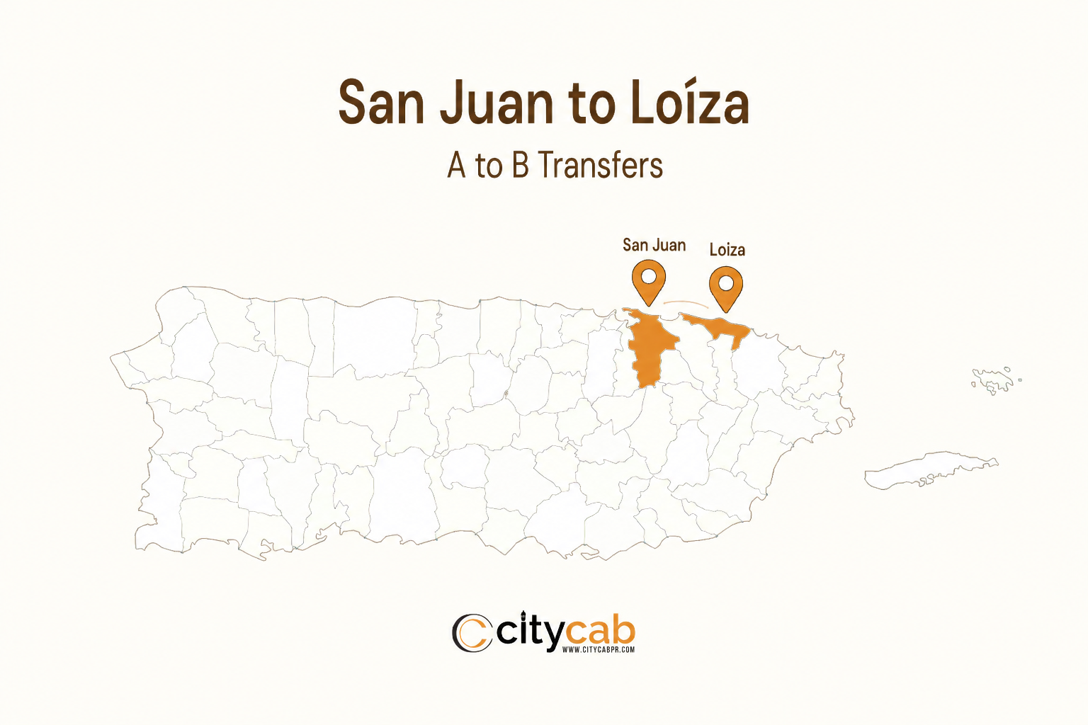 Comfortable taxi from San Juan to Loiza driving towards the vibrant coastal town in Puerto Rico
