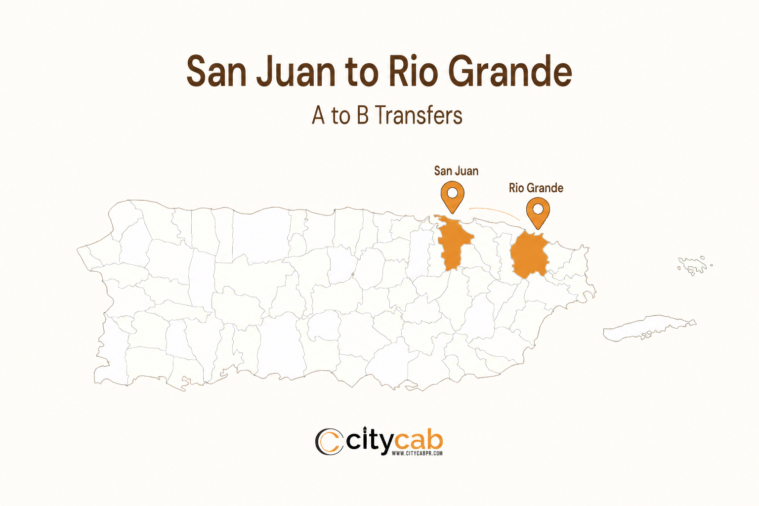 Comfortable taxi from San Juan to Rio Grande arriving safely at the beautiful eastern coast of Puerto Rico