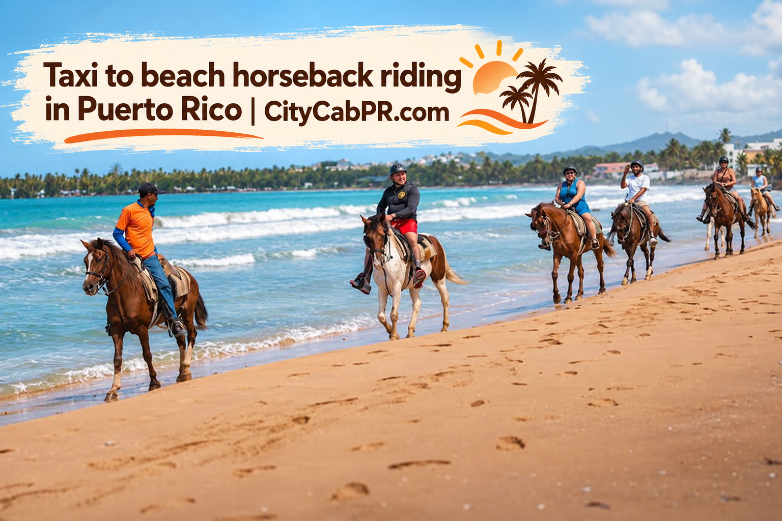 Taxi to beach horseback riding in Puerto Rico from San Juan