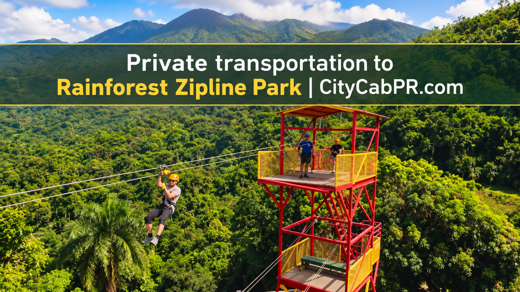 Taxi to Rainforest Zipline Park from San Juan Puerto Rico