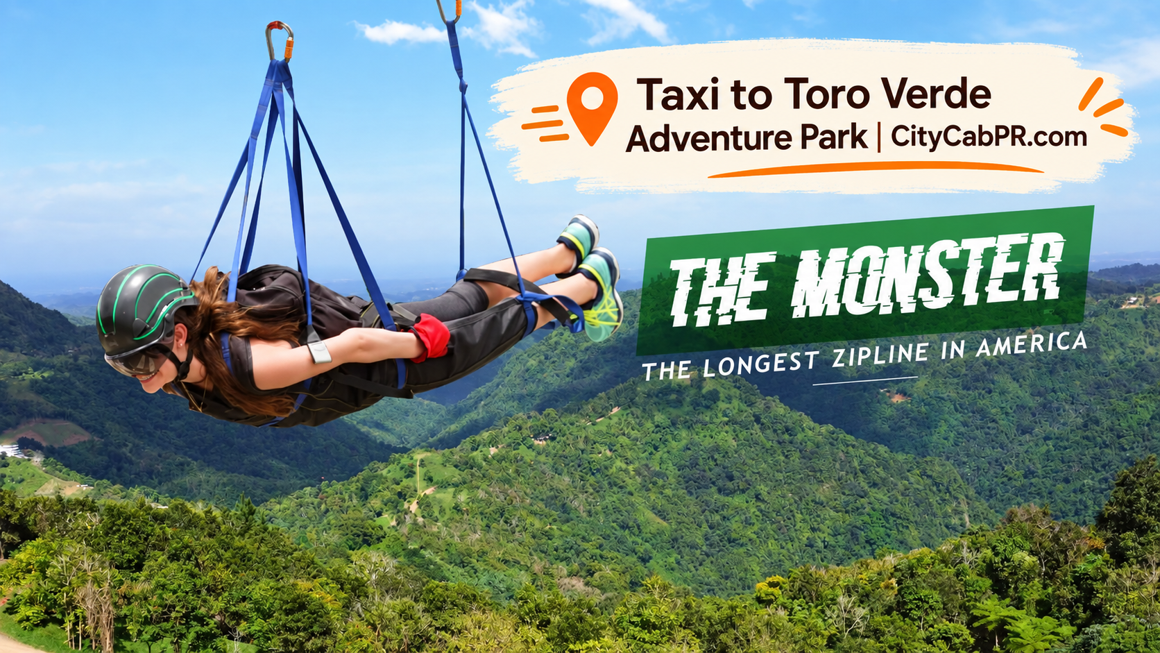 Taxi to Toro Verde Adventure Park from San Juan Puerto Rico